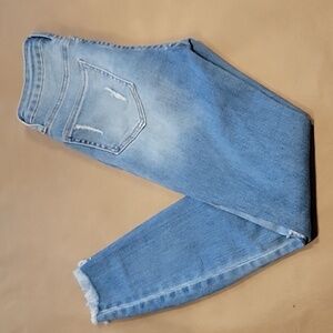 Jelly Jeans Size 3 Medium Light Wash Skinny, Raw Hem, Distressed Jeans
